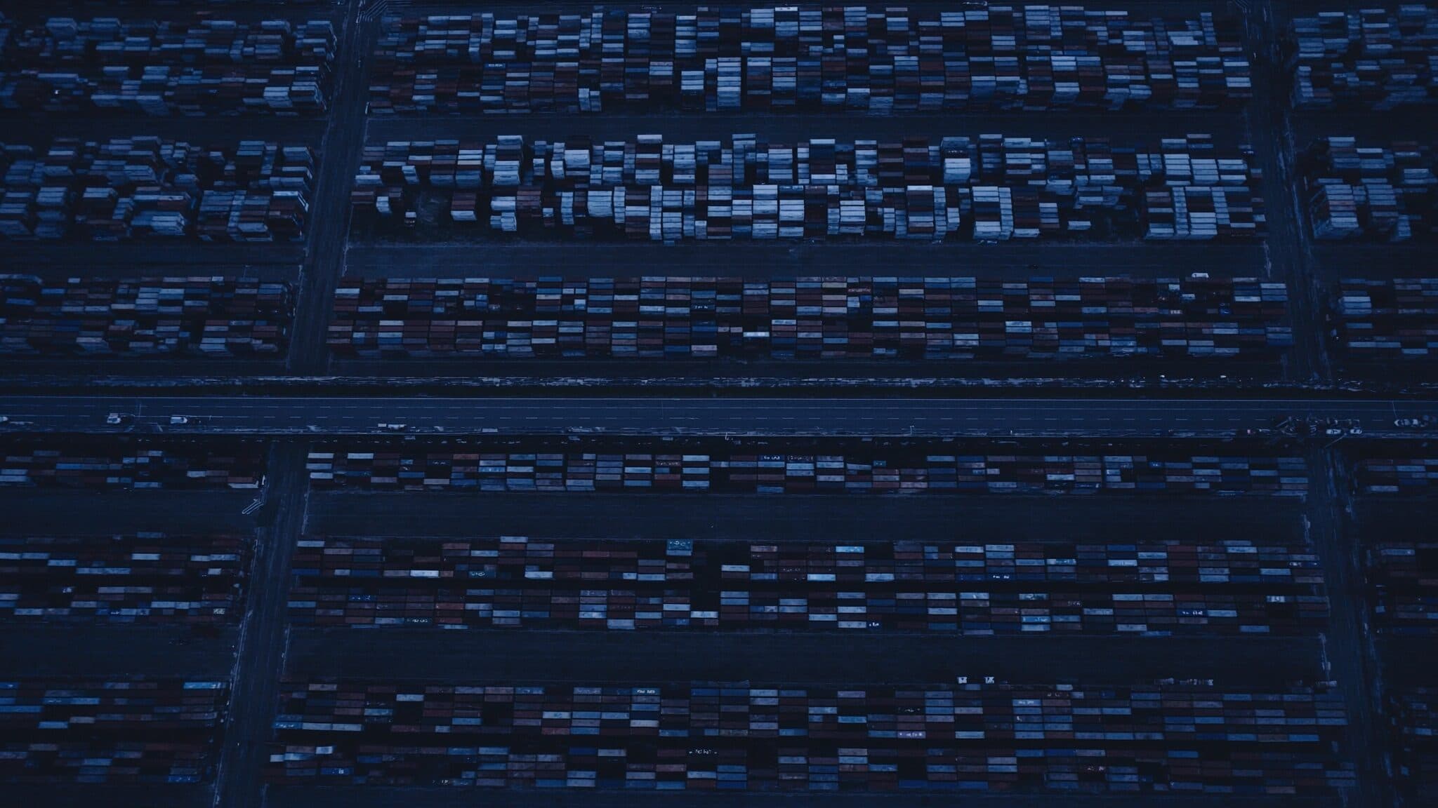 Patio de contenedores visto desde el aire